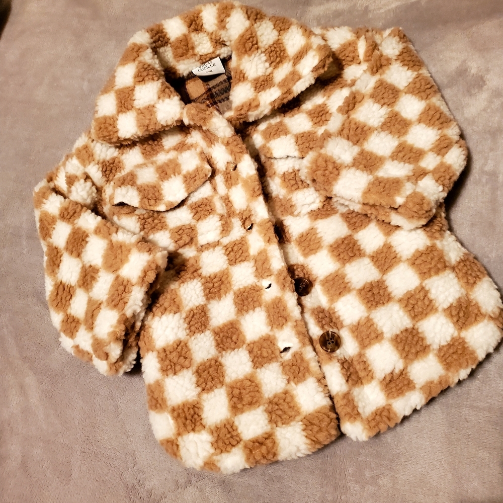 Orcas Lucille 0-6 month tan white coat baby infant clothes jacket coat NWOT